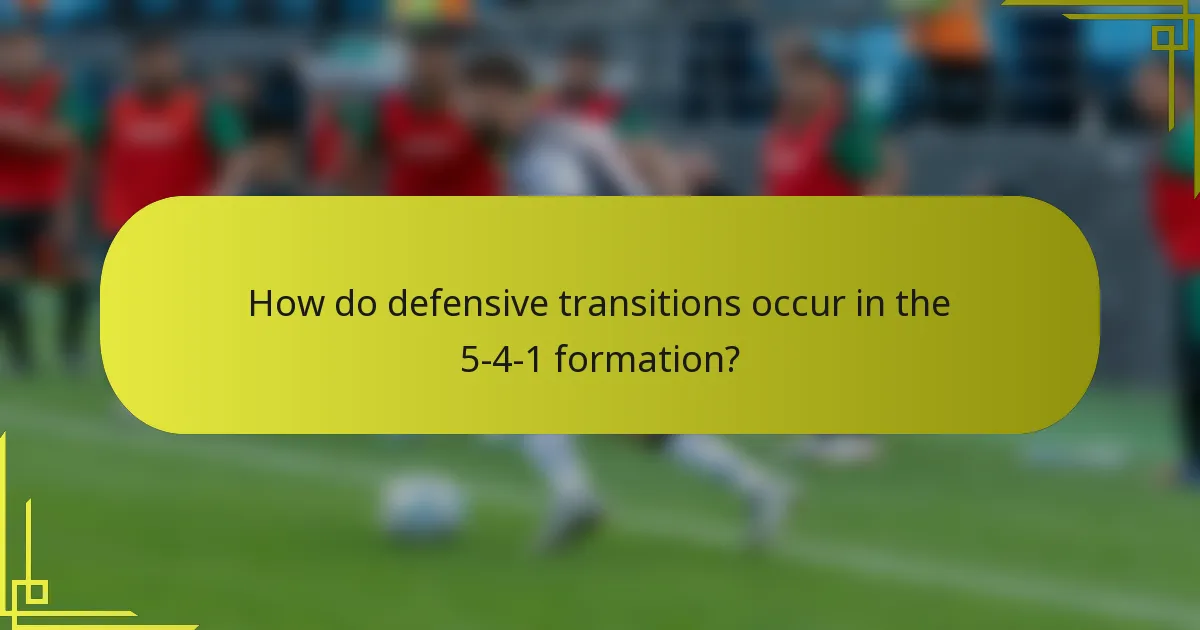 How do defensive transitions occur in the 5-4-1 formation?