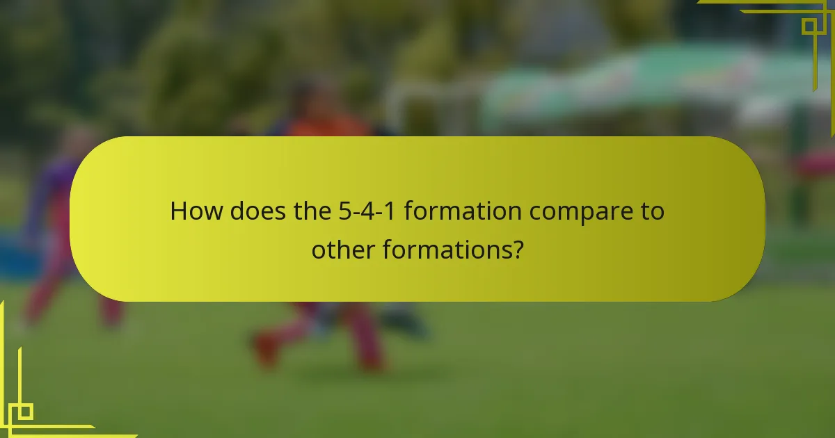 How does the 5-4-1 formation compare to other formations?
