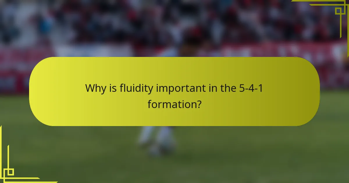 Why is fluidity important in the 5-4-1 formation?